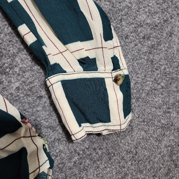 Free People women's window to my heart button-down blouse top size M gre… - Picture 5 of 7